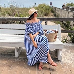 H&M Off-the-Shoulder Striped Dress